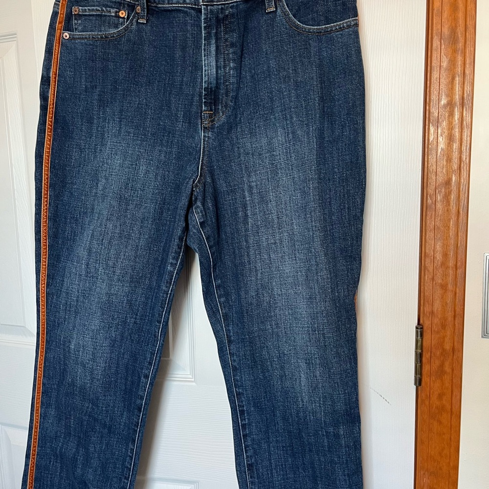Talbots Women's Blue Jeans with Orange Stripe